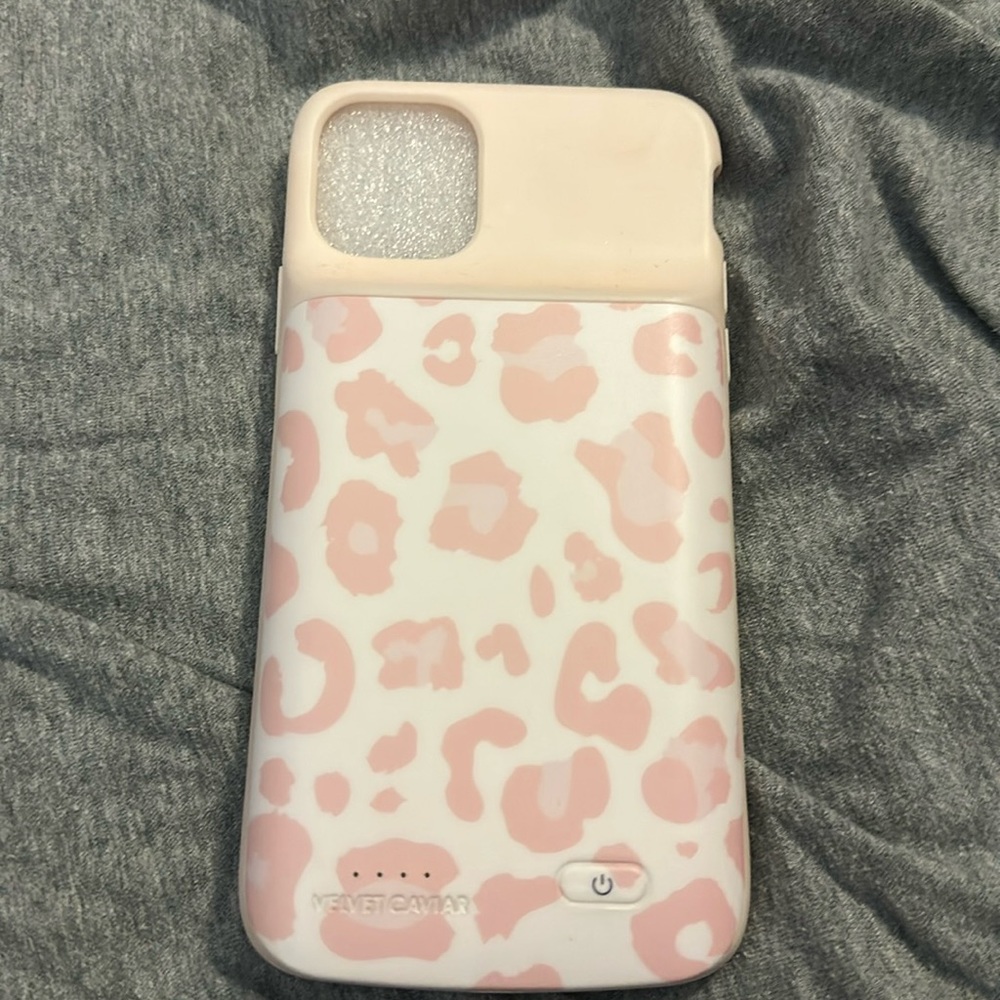 iPhone 11 Pro velvet caviar charging phone case.